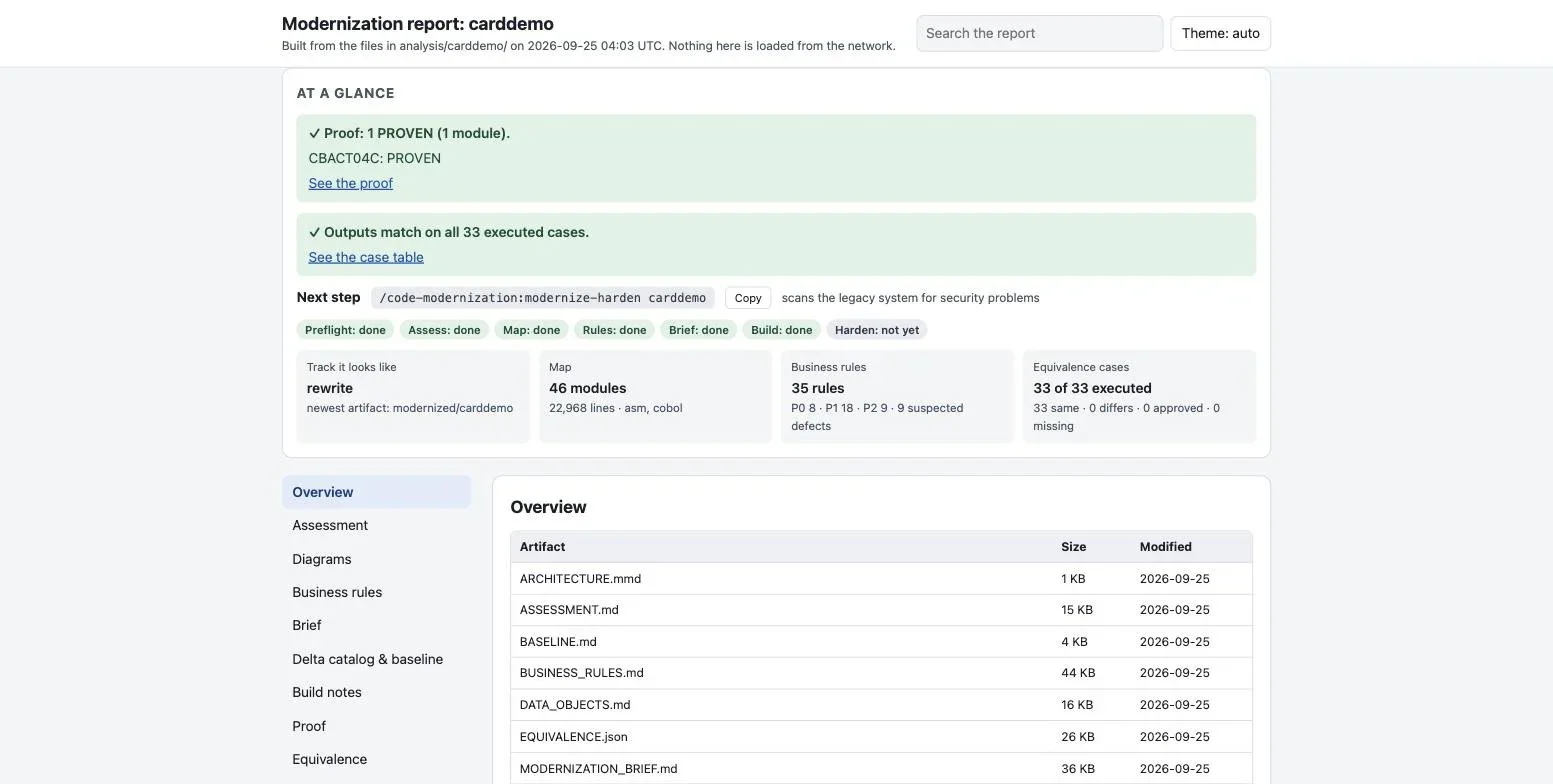 Code Modernization — плагин Claude Code для модернизации старого кода