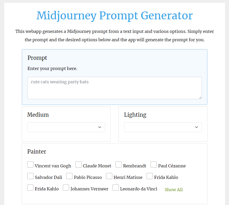 Prompt generator