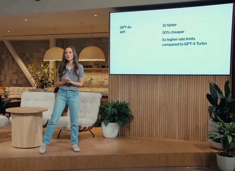 Мира Мурати на презентации GPT-4o 13 мая 2024